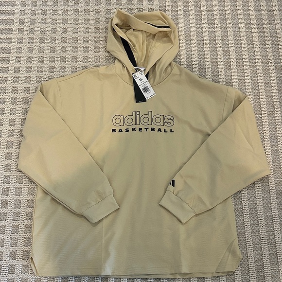 Adidas Men's Beige Basketball Windbreaker - Picture 2 of 3